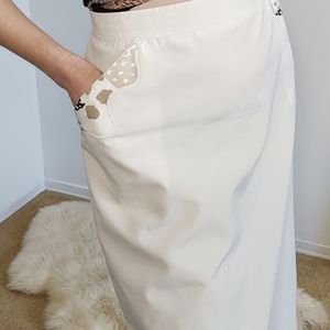 Vintage 80s Skirt (White + Abstract Pocket details)